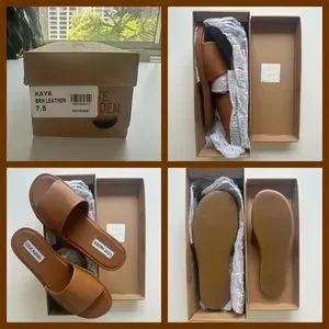 ★Steve Madden★ベスト商品★KAYA BROWN★サンダル KAYA Brown Leather Women's Slide Sandals | Women's Designer